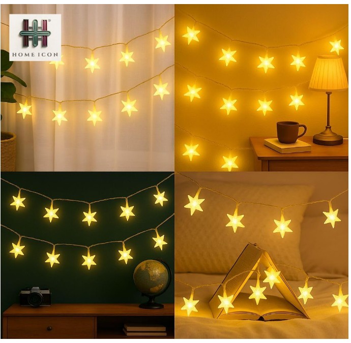 Christmas Decoration Star String Lights 3M/9.8FT, 20 LED, Battery Operated